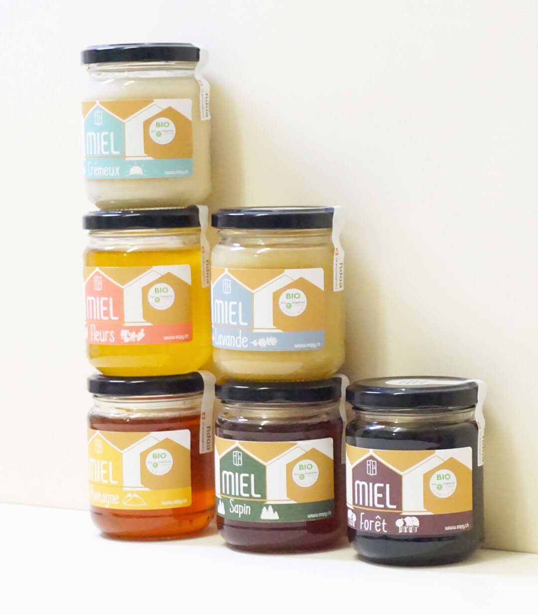 pots de miel eopy empilés 